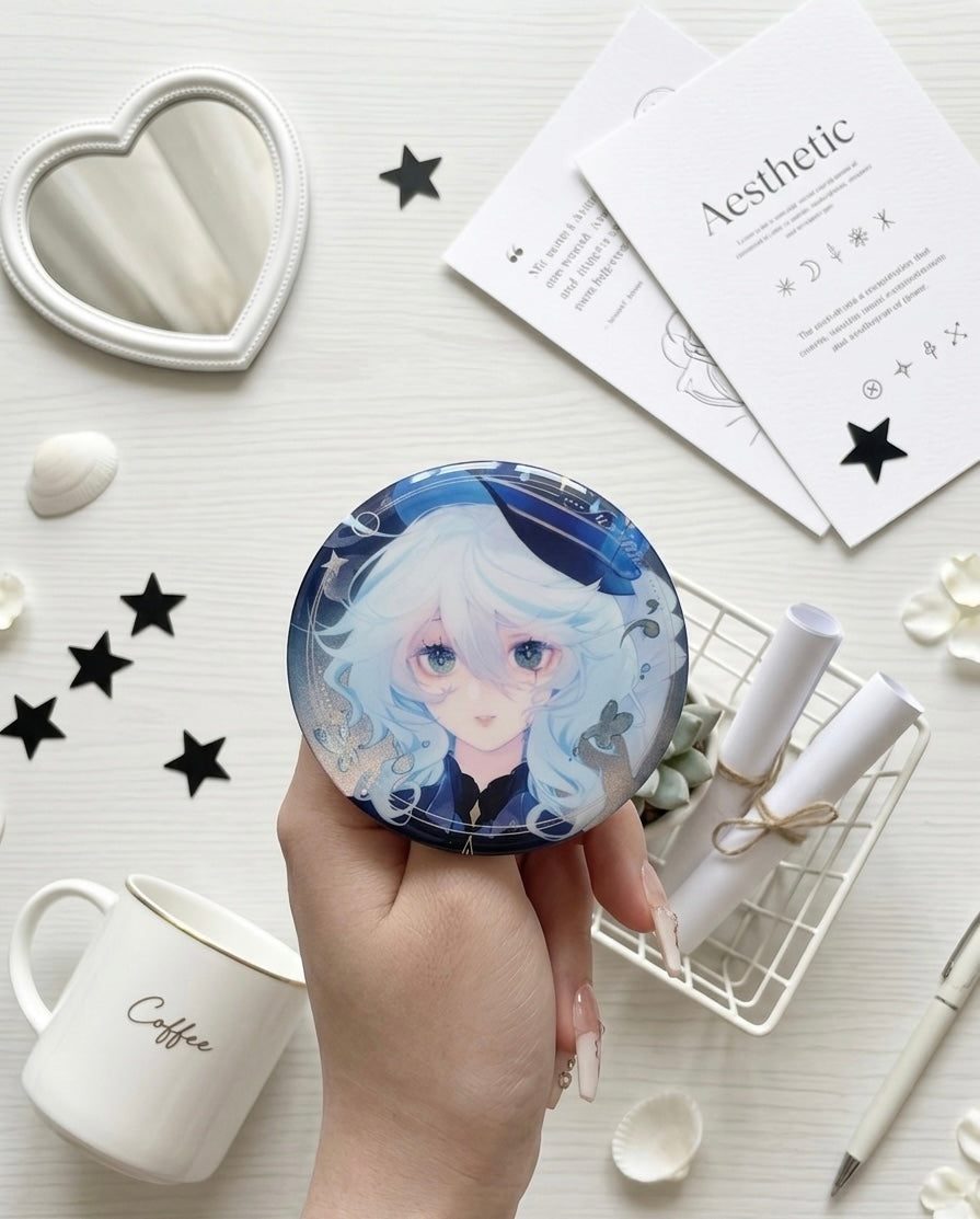 Genshin Impact Furina Double Glitter 75mm Badge