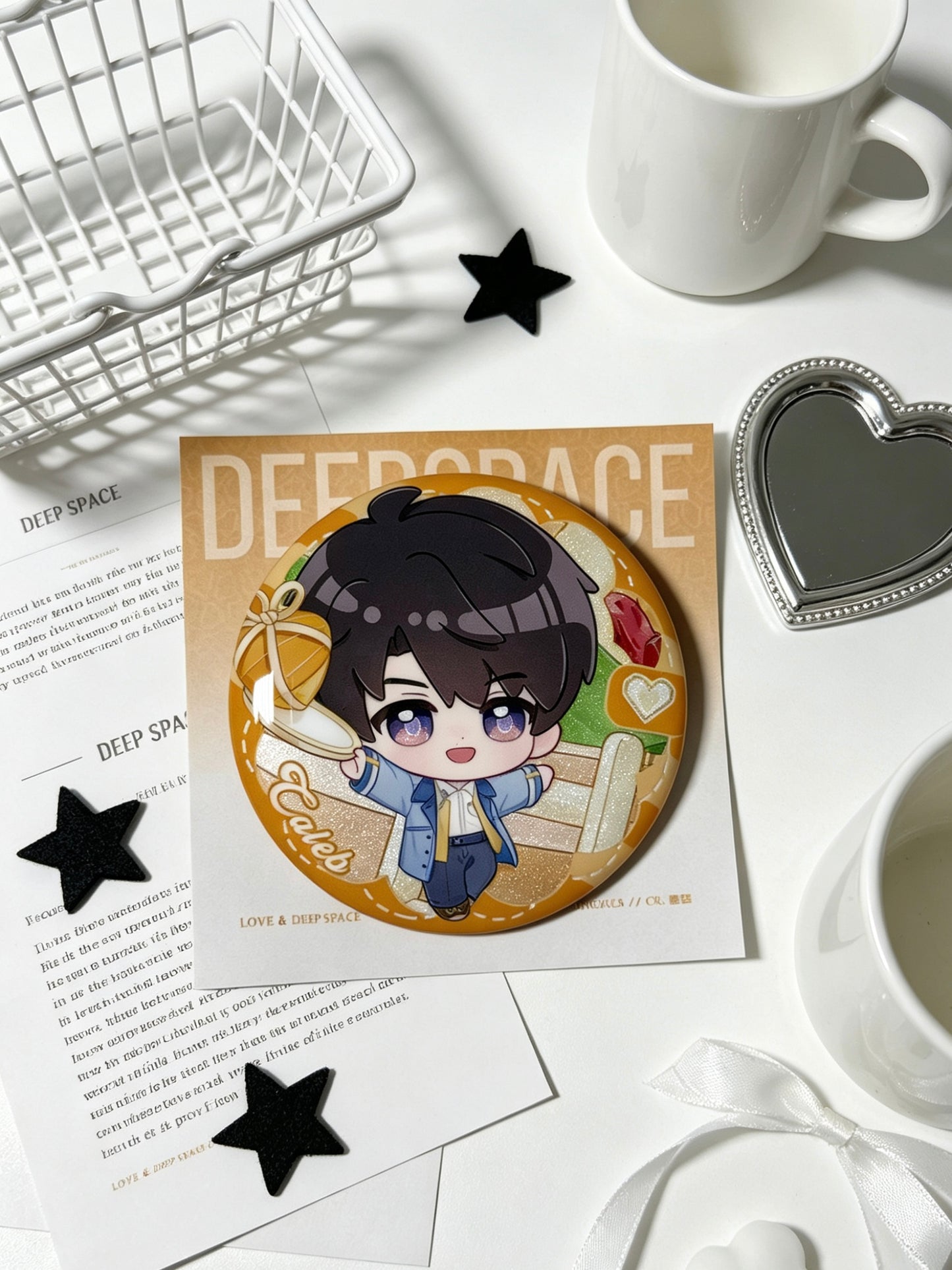 Love and Deepspace Caleb effetto doppio glitter 58mm Badge