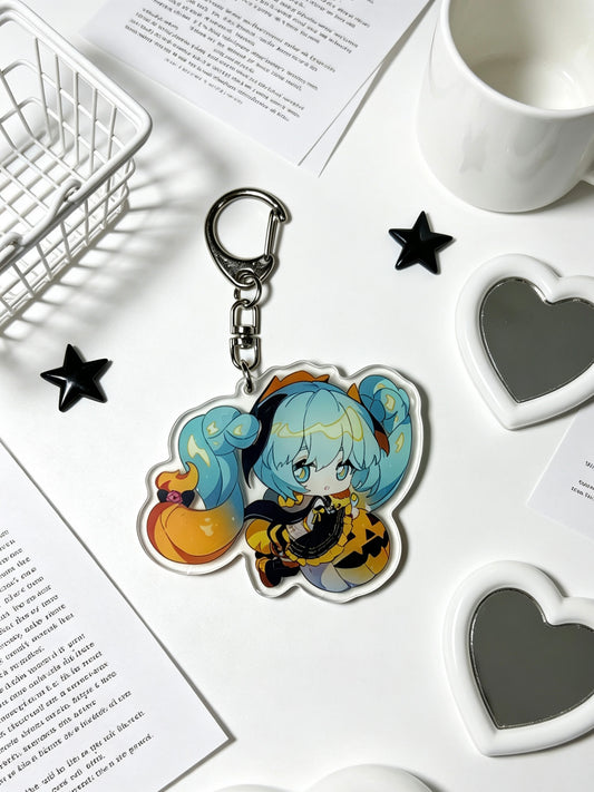 Hatsune Miku Halloween pumpkin 6CM acrylic keychain