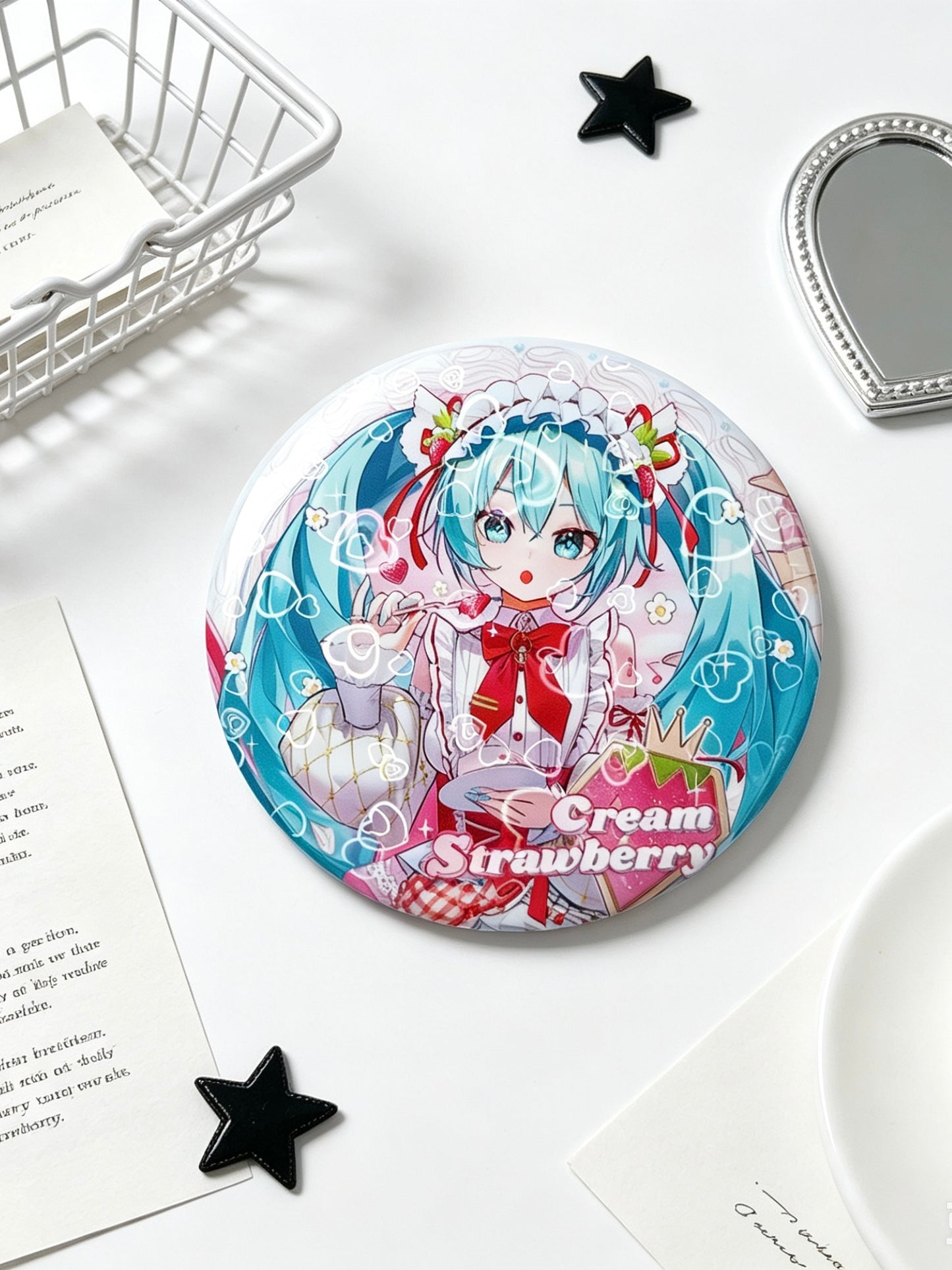 Hatsune Miku strawberry 58mm badge