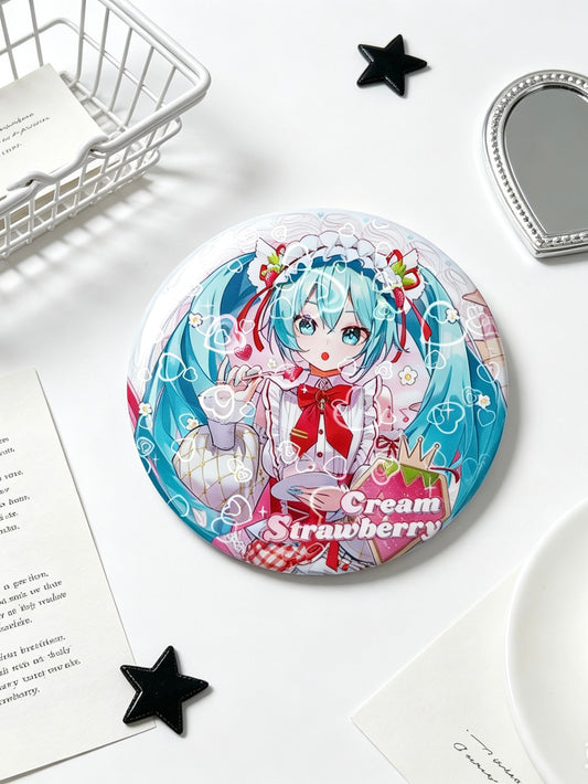 Hatsune Miku strawberry 58mm badge