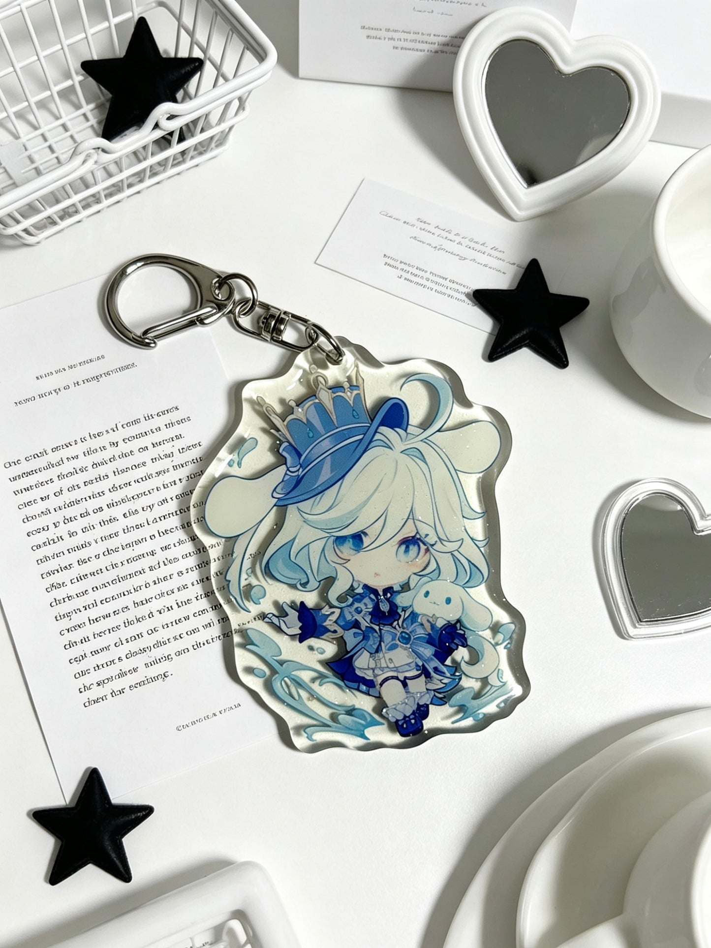 Genshin Impact Furina epoxy resin keychain 7CM