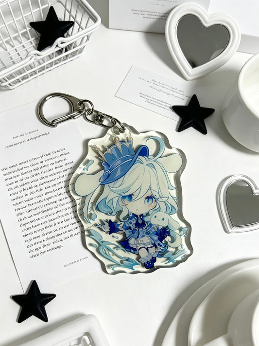 Genshin Impact Furina epoxy resin keychain 7CM