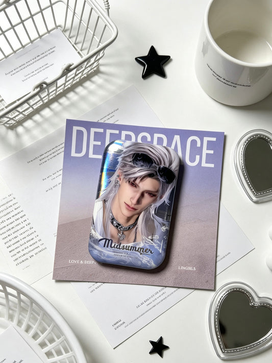 Love and Deepspace Sylus effetto doppio glitter 44x70mm Badge
