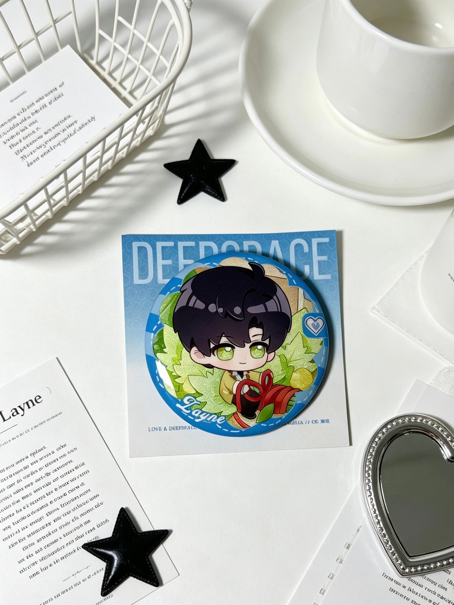 Love and Deepspace Zayne effetto doppio glitter 58mm Badge