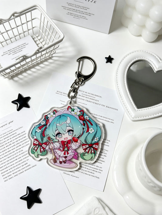 Hatsune Miku strawberry 6CM Acrylic keychain