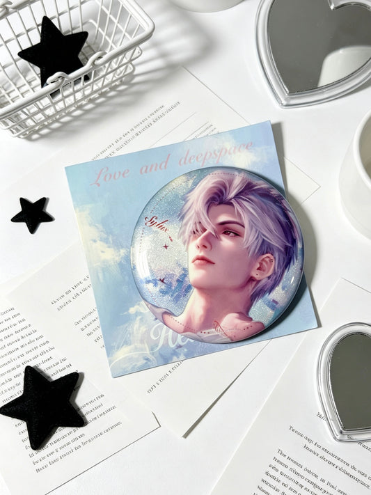 Love and Deepspace Sylus effetto doppio glitter 75mm Badge
