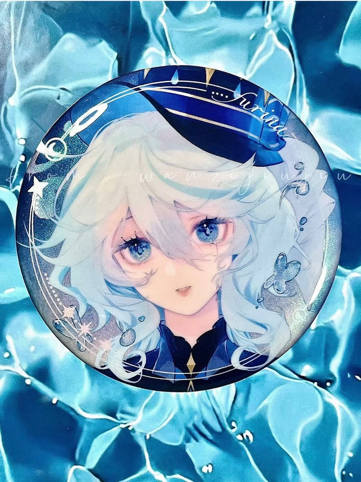 Genshin Impact Furina Double Glitter 75mm Badge