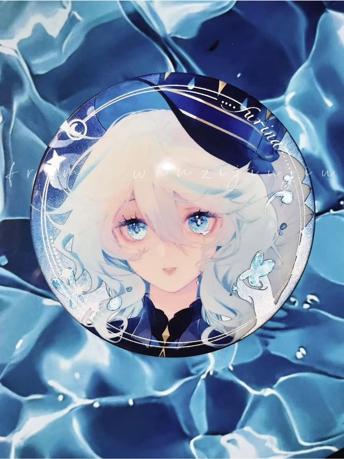 Genshin Impact Furina Double Glitter 75mm Badge